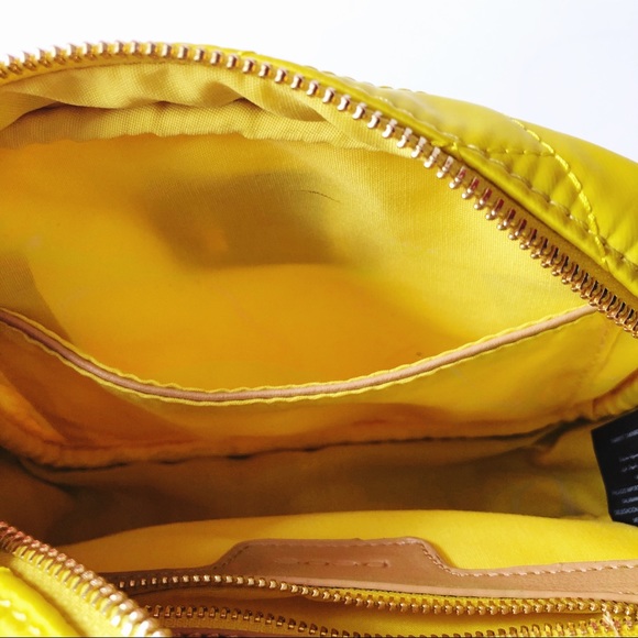 BEBE YELLOW SOPHIA QUILTED CAMERA CROSSBODY BAG - Picture 6 of 12